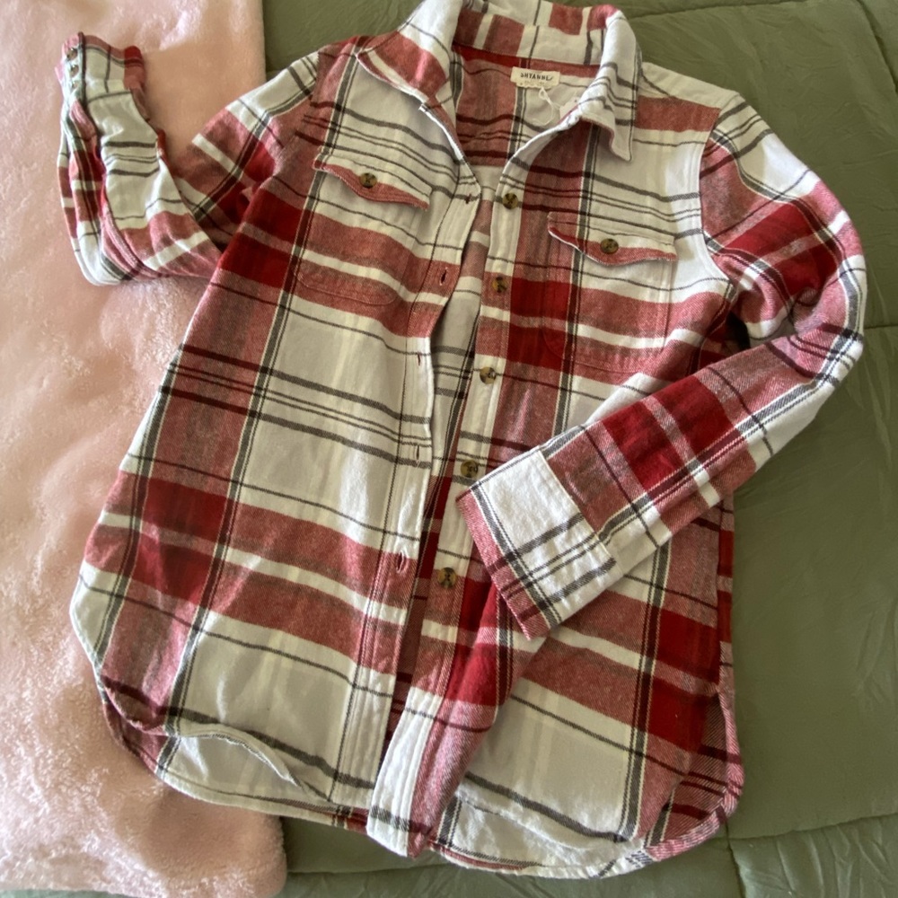 Women’s red and white flannel